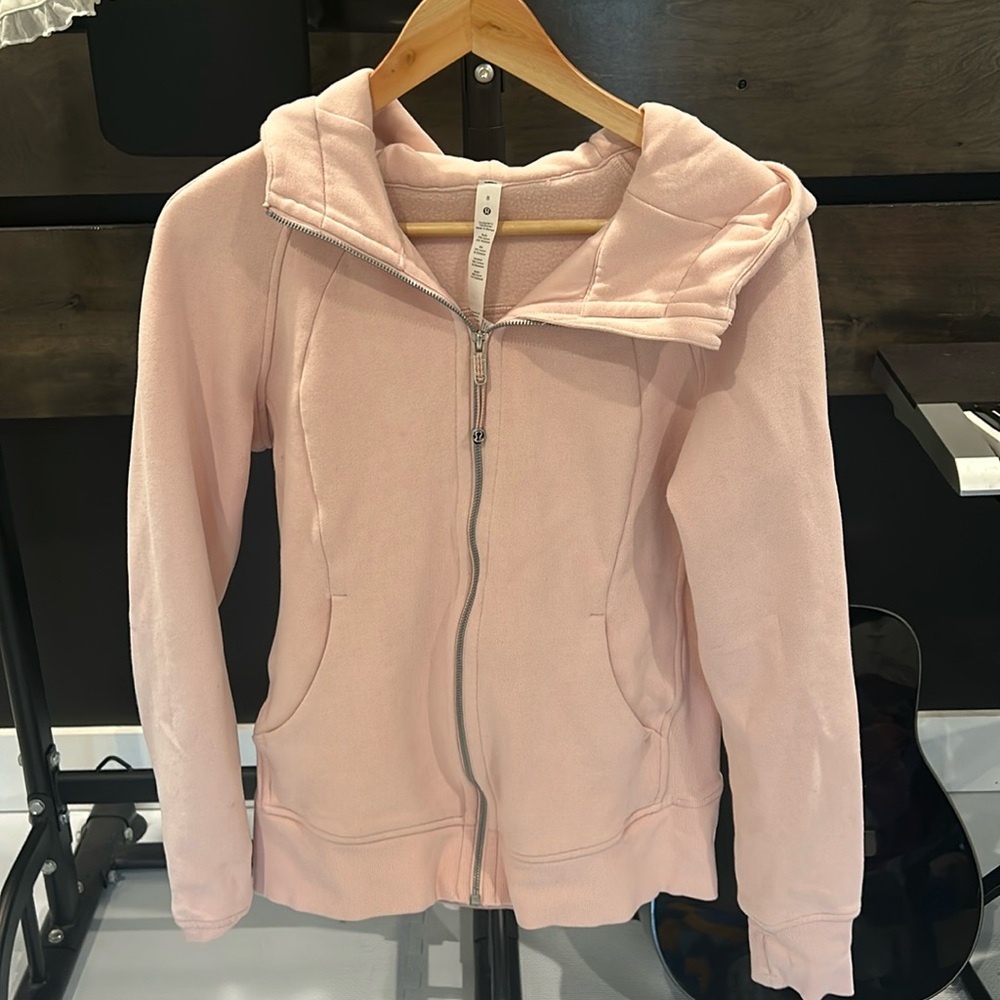 Lululemon Pink scuba full zip hoodie (size 8)